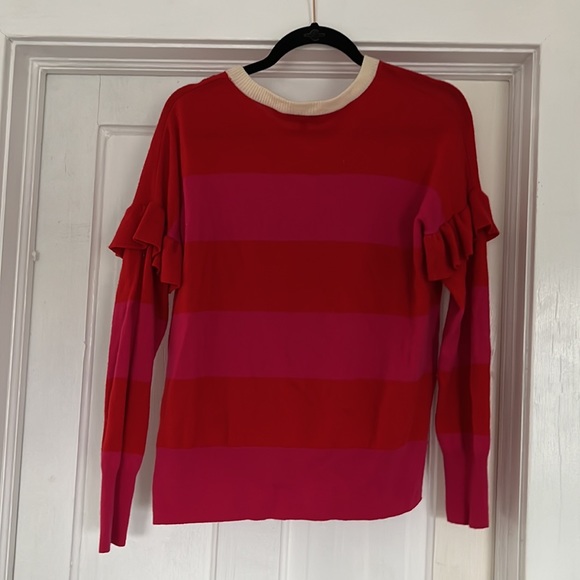 Joie Cashmere Inghin Striped Ruffle Rugby Sweater - Picture 6 of 7